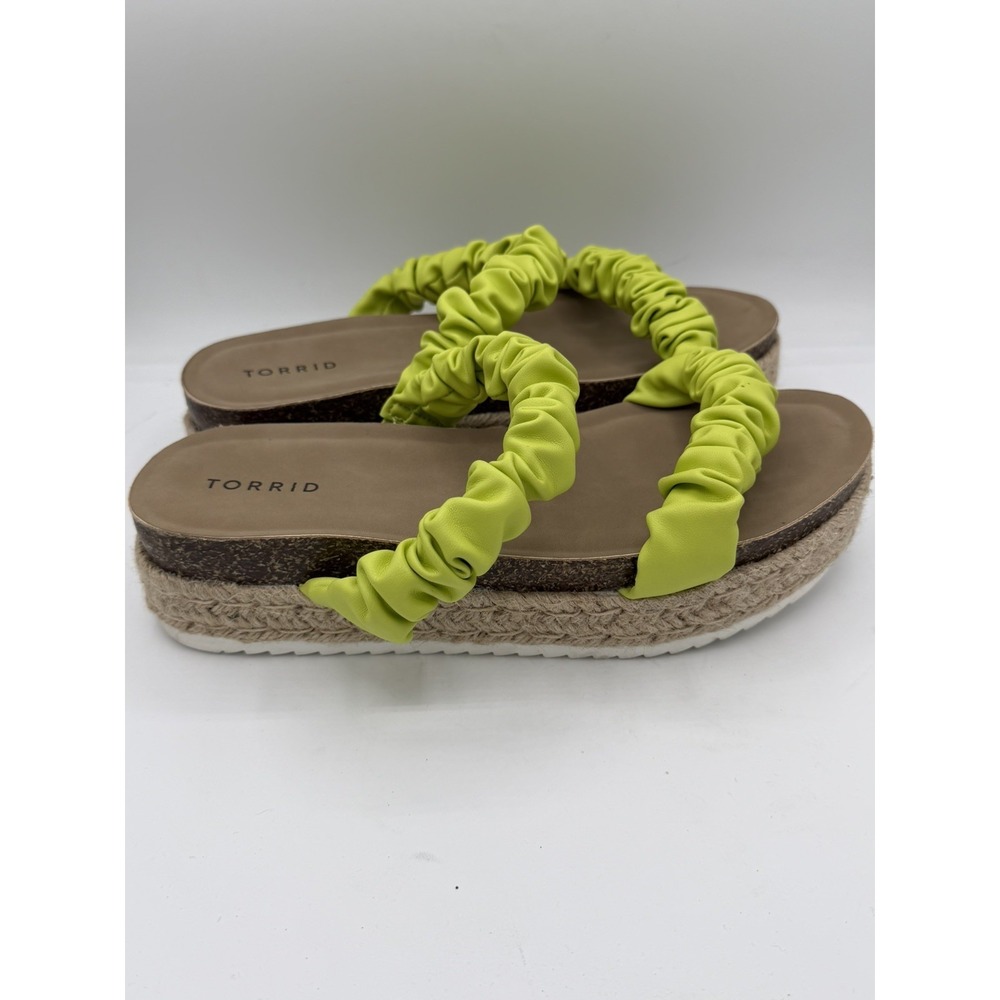 Torrid Women's Lime Green Espadrille Platform Sandals - Size 10WW